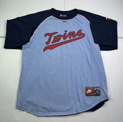 Vtg Nike Team Minnesota Twins Cooperstown Collection 3/4 Sleeve Raglan Shirt L - Image 1 of 4