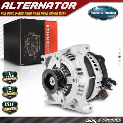 Alternador para Ford F-250 F-350 F450 F550 Super Duty 150A 12V CW polea de 6 ranuras Foto 1 de 4