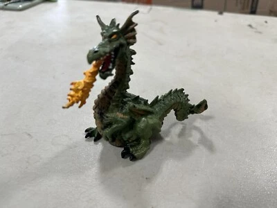 Green Fire Breathing Dragon Fantasy Papo 2005 Крылатое Существо Средневековье D34 - Изображение 1 из 2