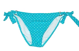 Roxy POLKA DOT STRING BIKINI CORBATA ANCHA Teal White Side Tie Junior's Bikini Bottom - Imagen 1 de 11