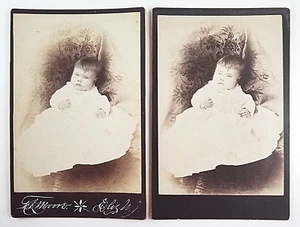 Cabinet Card Photographs Baby With Enhanced Features Moore Elizabeth New Jersey - Picture 1 of 12