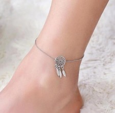 Indian Dream Catcher Feather Ankle Chain Anklet Bracelet Foot Beach Jewelry ~