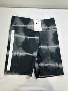 Nike Women’s One Luxe 7” Mid-Rise Shorts Black/White/Clear Size XS DO7814-010 - Picture 1 of 4