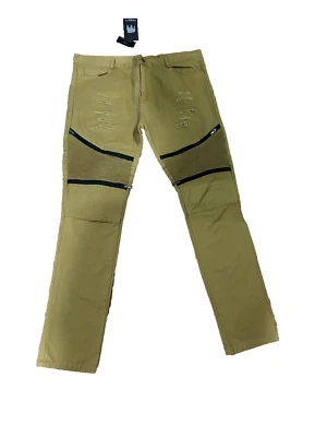 Men's American Stitch Tactical Distress Khaki Pants Button/Zipper XL Beige - Image 1 of 4