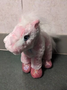 Ganz Webkinz Pink Blue Pony Plush Stuffed Animal Glittery tail HM117 No Code 8in - Picture 1 of 10