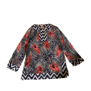 Milly Minis Girls Combo Palm Patterned Tunic, Navy and Pink, Size 8 - Picture 1 of 1