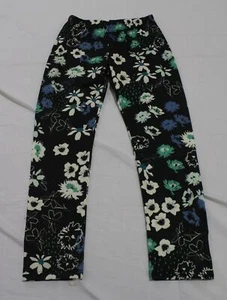 Neatie Kiddie Girl's Floral Printed Stretchy Leggings AC9 Black Size 8 - Picture 1 of 4