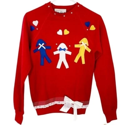 Vintage 70s 80s Handmade Sweatshirt Pullover Womens Size XS Small Grannycore EUC - Image 1 of 4