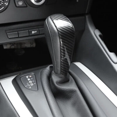 For BMW 3 Series E90 E93 E91 2006-2012 Gear Shift Knob Cover Shell Carbon Fiber - Imagem 1 de 4