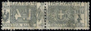 Regno - 1914/22 - Lire 4 Pacchi Postali - DECALCO - usato - Sassone n.15 - Foto 1 di 1