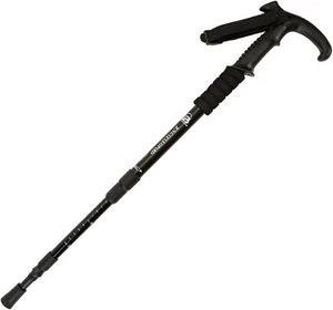 Jungle Leopard Trekking Pole Aluminum Adjustable 3-4 Section Curved Handle Stick - Picture 1 of 7