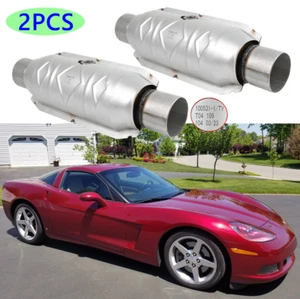 2PCS 2.5" Inlet/Outlet Catalytic Converter w/ Heat Shield EPA For Chevy Corvette - Bild 1 von 14