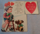 Vintage Valentine Card Boy Dog Film Reel You're The Whole Show Signed