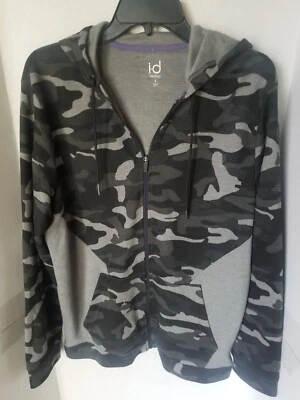 IDEOLOGY Men's Long Sleeve Black Gray Camo Hoodie Jacket - Size Small - NEW - Image 1 of 3