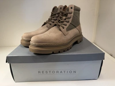 Botas Hombre Restauración Clayton M-11.5 Beige Nuevas Con Caja Dos Tonos Con Cordones Foto 1 de 4