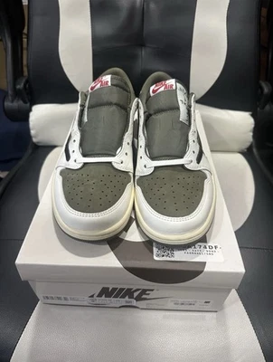 Size 9.5 - Travis Scott x Air Jordan 1 Retro OG SP Low Reverse Olive / Medium... - Image 1 of 4
