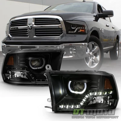 [Black Smoke] Faros proyectores LED halo para Dodge Ram 1500 2500 3500 2009-2018 Foto 1 de 4