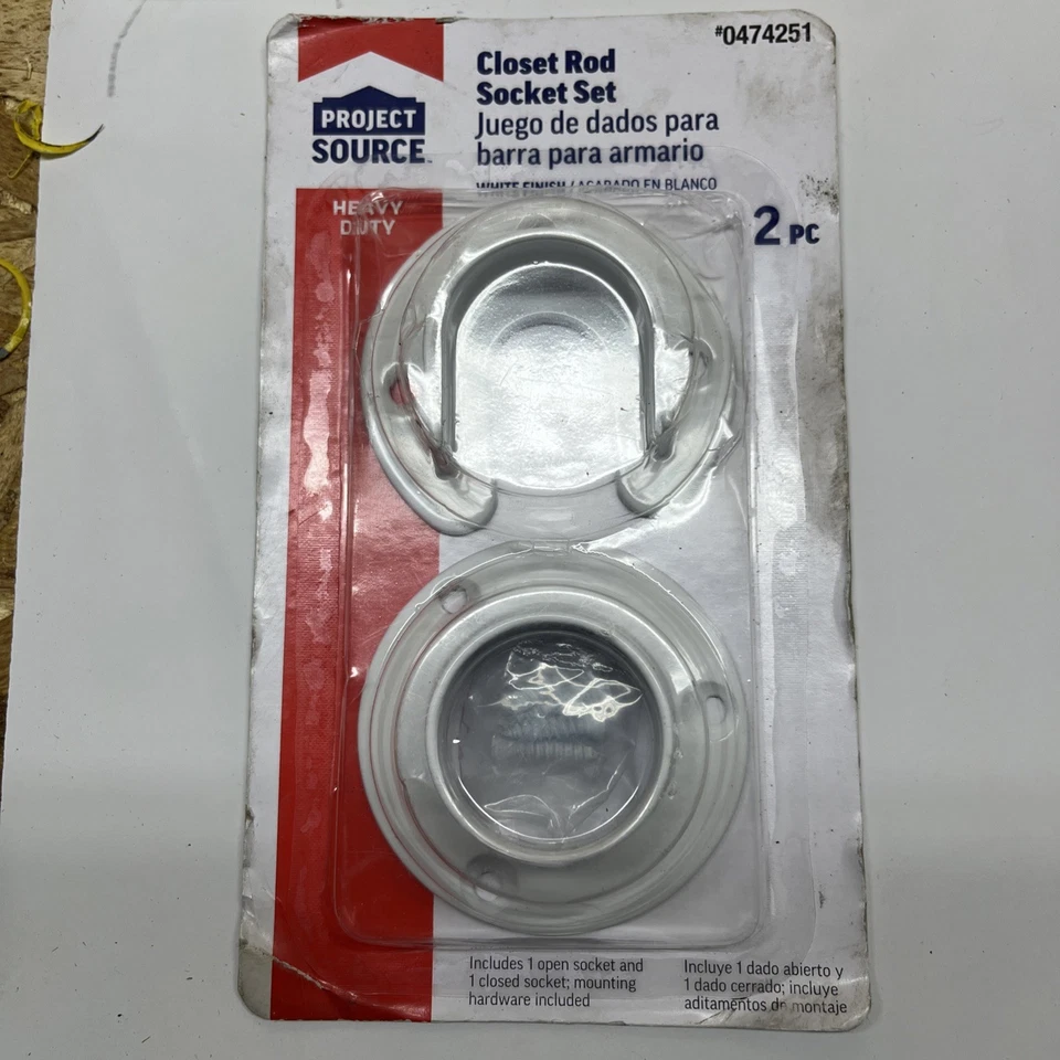 "Juego de enchufes de varilla de armario blanco se adapta a varilla de diámetro de 1 5/16"" #0474251 nuevo" Foto 1 de 1