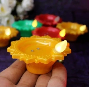 Water Sensor Diya Electric LED Diyas For Home Decor,Diwali Decoration (Pack of 6 - Picture 1 of 3