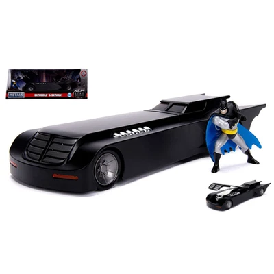 BATMOBILE 1992 "THE ANIMATED TV SERIES" WITH BATMAN FIGURE 1:24 Jada Toys Movie  - Immagine 1 di 4