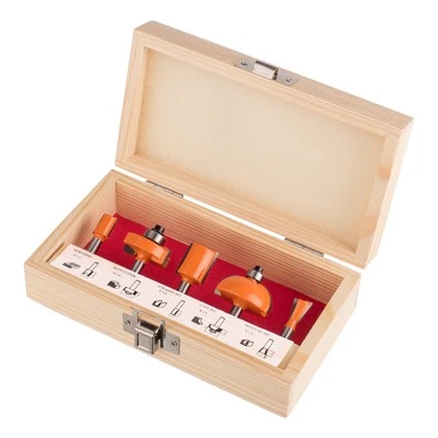 HM Fräsersatz 5 tgl - 6 mm Nutfräser Fräser für Oberfräse Holzfräser Oberfräser - Bild 1 von 4