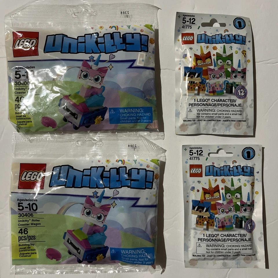 Nuevo lote de 2 minifiguras LEGO 41775 Unikitty serie y 2 vagones montaña rusa 30406 Foto 1 de 1
