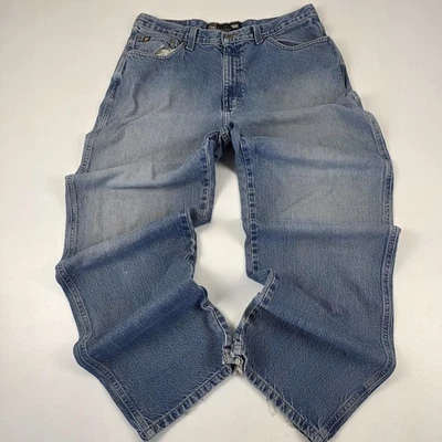 Pantalones de mezclilla holgados Reverb vintage para hombre 36x34 azul lavado claro pierna ancha patín Y2K Foto 1 de 4