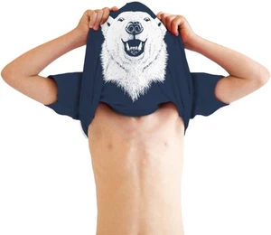 Youth Ask Me About My Polar Bear Flip T Shirt for Kids - Picture 1 of 9
