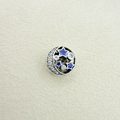 Pandora Sterling Silver Sparkling Night Sky Charm Bead Blue Enamel CZ Stones - Image 1 of 4