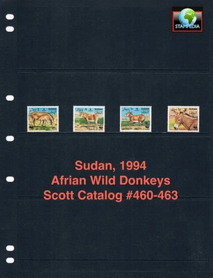 Valor Scott de $6,75 - 1994 burros salvajes africanos de Sudán vida silvestre CV MNH NH UMM Foto 1 de 4