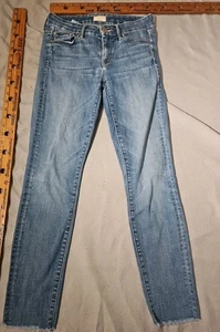 Mother Jeans Womens Size 26 Blue Looker Ankle Fray Distressed Hem Denim Pants - Picture 1 of 17
