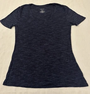 Apt. 9 Essentials Top meliert dunkelblau Midnight V-Ausschnitt Viskose Elasthan XS - Bild 1 von 8