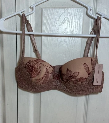 Nuevo Sujetador Gilligan & O'Malley Rosa/Rosa Con Diseños de Flores Talla 34b Foto 1 de 4