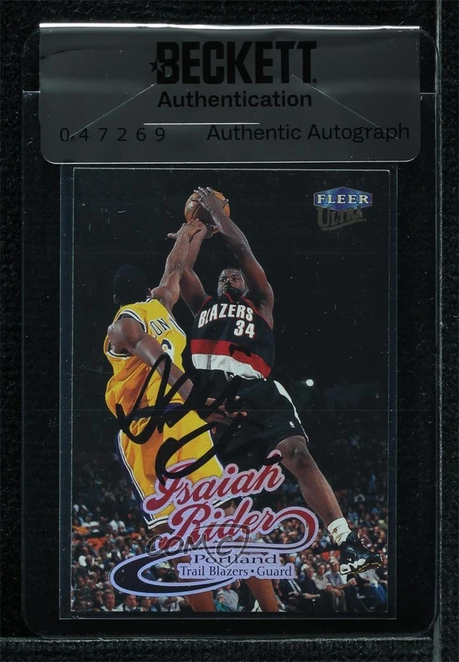 BAS 1998-99 Fleer Ultra Isaiah Rider #57 Seal of Authenticity Auto - Image 1 of 2