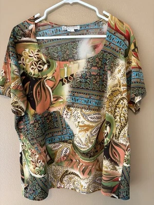 Top Blusa Mujer 1X Dressbarn Colores Otoño Poliéster Elastizado Envío Gratis Foto 1 de 4