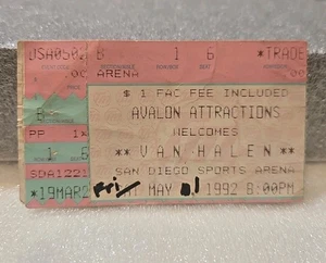 VAN HALEN - 1992 - San Diego Sports Arena - CONCERT TICKET STUB - Picture 1 of 2