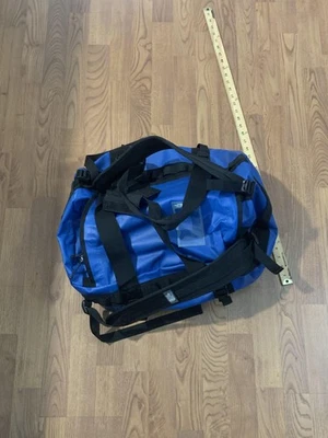 The North Face Base Camp Duffel Bag Blue Black Backpack Straps Travel TNF D-zip - Image 1 of 4