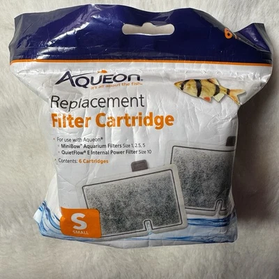 Aqueon Replacement Filter Cartridges Small 6 Pack Carbon Filters New - Image 1 of 4