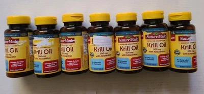 ✅Lote de 7 aceites de krill hechos en la naturaleza con astaxantina 500 mg 210 cápsulas blandas caducan marzo 2026 Foto 1 de 4