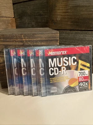 Memorex Music CD-R (Recordable) 5 PK With Cases 700 MB 80 Min Brand New/Sealed! - Image 1 of 3