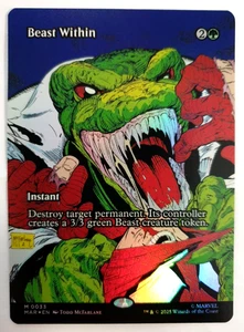 Beast Within - FOIL Borderless Mythic - MTG Marvel Spider-Man - 0033 NM - Picture 1 of 1