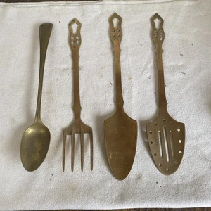 Vintage Large Brass Service Set 38cm Long - Picture 1 of 6
