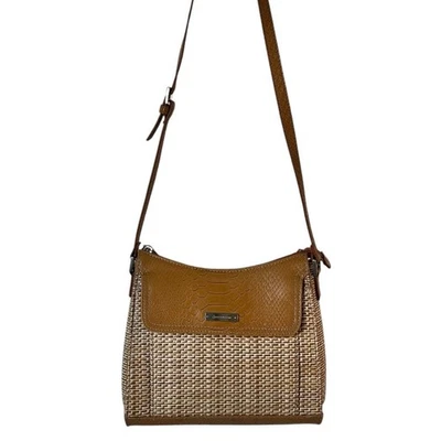 Claiborne Shoulder Bag Straw Yellow Attached Wallet Everyday Vacation Prairiecor - Image 1 of 4