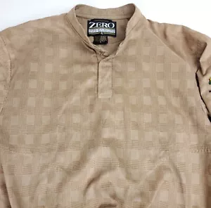 MEDIUM Zero Restriction Mens Long Sleeve Windshirt Tan Check Plaid Microfiber - Picture 1 of 6