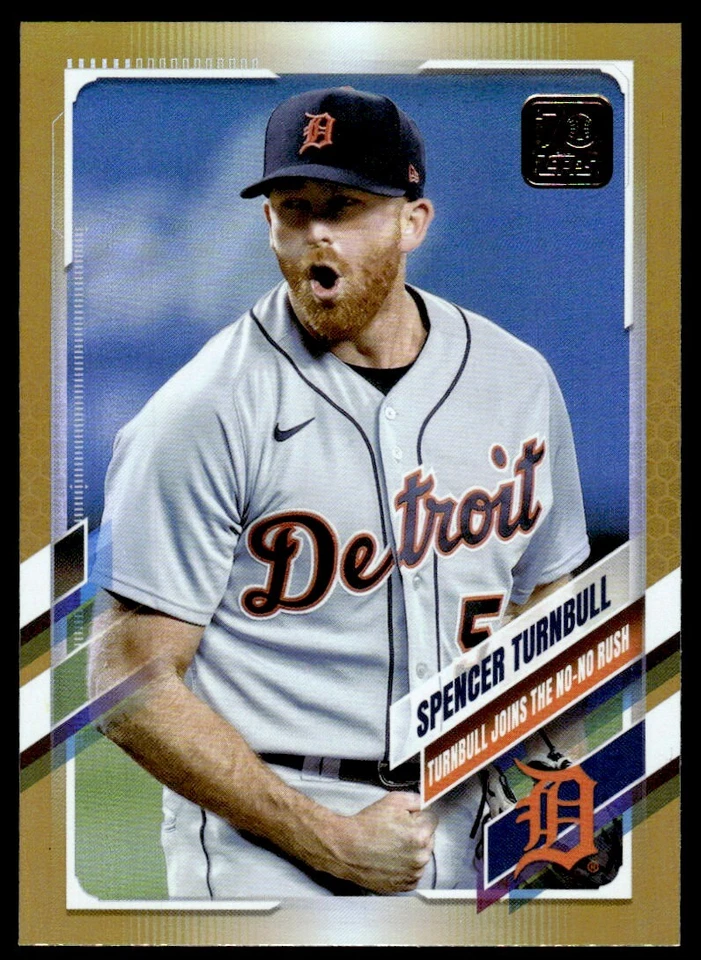 2021 Topps Update GOLD FOIL Spencer Turnbull Detroit Tigers #US163 - Image 1 of 2