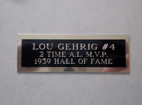 Lou Gehrig Nameplate For A Signed Baseball Ball Cube Or Card Plaque 1" X 3" Cover