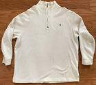 Polo Ralph Lauren Mens 2XB XXL Beige Tan Long Sleeve 1/4 Zip Pullover Sweatshirt