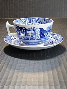 Spode Blue Italian Footed Tea/Coffee Cup C.1816 England - Picture 1 of 8