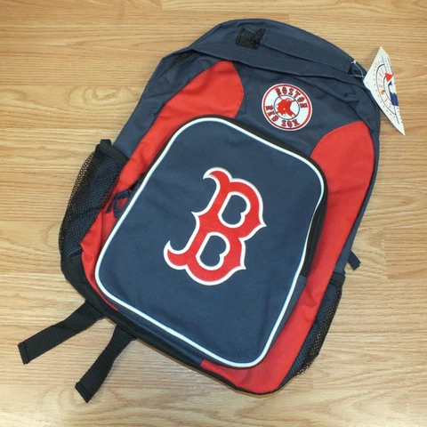 Genuine MLB Boston Red Sox Red & Blue Canvas Backpack **READ** Cover