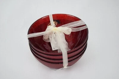 AKCAM Rojo San Valentín 6 pulgadas Cereal Ensalada Postre Fruta Vaso Cuenco Juego de 4 Foto 1 de 4